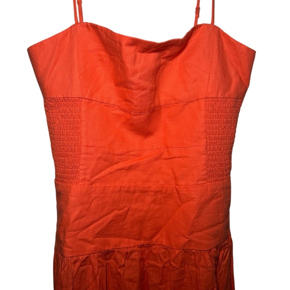 FARM Rio Orange Pleated Strapless Sundress - Picture 3 of 5